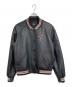 COACH（コーチ）の古着「Leather Varsity Jacket  レザーバーシティジャケット レザージャケット　レザースタジャン　アウター　ライトアウター　羊革」｜ブラック