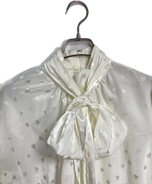 Sov.（ソブ）Sov. (ソブ) ハートジャガードボウタイブラウス　長袖ブラウス　セレモニー アイボリー サイズ:実寸参照の古着・服飾アイテム