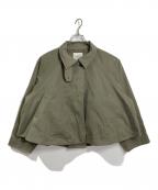 FREAK'S STOREフリークスストア）の古着「25SS ショートフレアトレンチコート　アウター　ライトアウター」｜カーキ