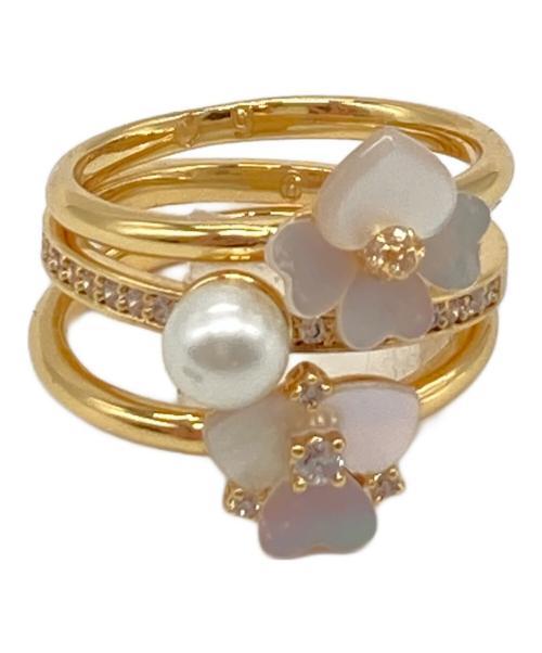 Kate Spade（ケイトスペード）Kate Spade (ケイトスペード) プレシャス パンジー スタッキング リング ゴールド サイズ:実寸参照の古着・服飾アイテム