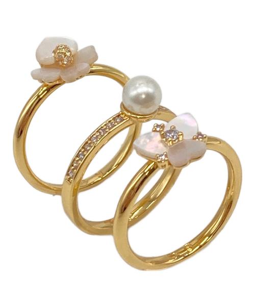 Kate Spade（ケイトスペード）Kate Spade (ケイトスペード) プレシャス パンジー スタッキング リング ゴールド サイズ:実寸参照の古着・服飾アイテム
