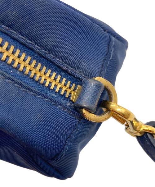 PRADA（プラダ）PRADA (プラダ) ストラップ付ポーチ　ミニポーチ　化粧ポーチ ネイビー サイズ:実寸参照の古着・服飾アイテム