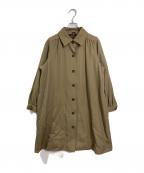 Yves Saint Laurentイヴサンローラン）の古着「裏地チェックステンカラーコート　ロングコート　アウター」｜ブラウン