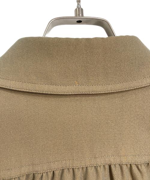 Yves Saint Laurent（イヴサンローラン）Yves Saint Laurent (イヴサンローラン) 裏地チェックステンカラーコート　ロングコート　アウター ブラウン サイズ:9の古着・服飾アイテム