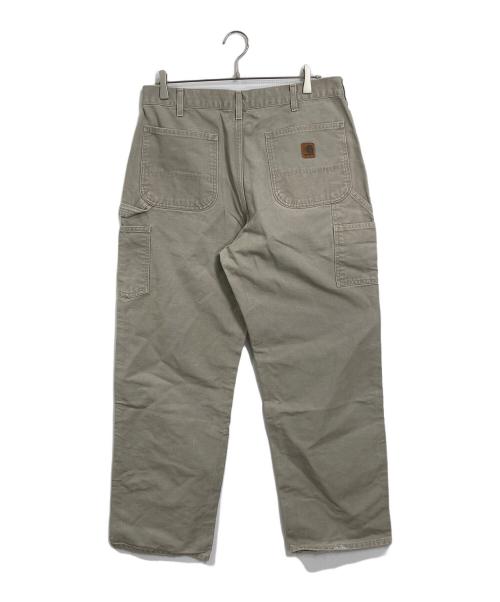 CarHartt（カーハート）CarHartt (カーハート) 【古着】ペインターパンツ　ダック地　ベージュ　ペインターパンツ　レザーパッチ グレー サイズ:36×32の古着・服飾アイテム