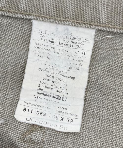 CarHartt（カーハート）CarHartt (カーハート) 【古着】ペインターパンツ　ダック地　ベージュ　ペインターパンツ　レザーパッチ グレー サイズ:36×32の古着・服飾アイテム