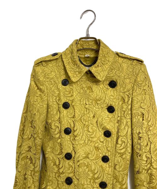 BURBERRY（バーバリー）BURBERRY (バーバリー) 総レーストレンチコート イエロー サイズ:US2の古着・服飾アイテム