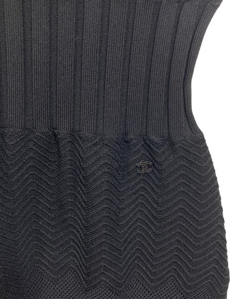 CHANEL（シャネル）CHANEL (シャネル) ココマーク  半袖ワンピース　ロングワンピース　フランス製　セレモニー ブラック サイズ:34の古着・服飾アイテム