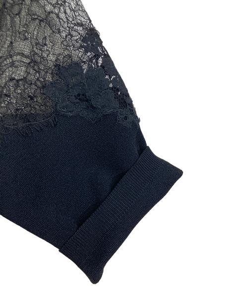 VALENTINO（ヴァレンティノ）VALENTINO (ヴァレンティノ) レース切替 バイカラーワンピース　イタリア製　セレモニー ホワイト×ブラック サイズ:Sの古着・服飾アイテム