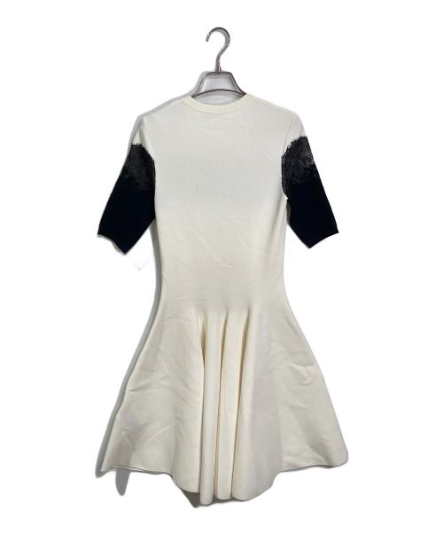 VALENTINO（ヴァレンティノ）VALENTINO (ヴァレンティノ) レース切替 バイカラーワンピース　イタリア製　セレモニー ホワイト×ブラック サイズ:Sの古着・服飾アイテム