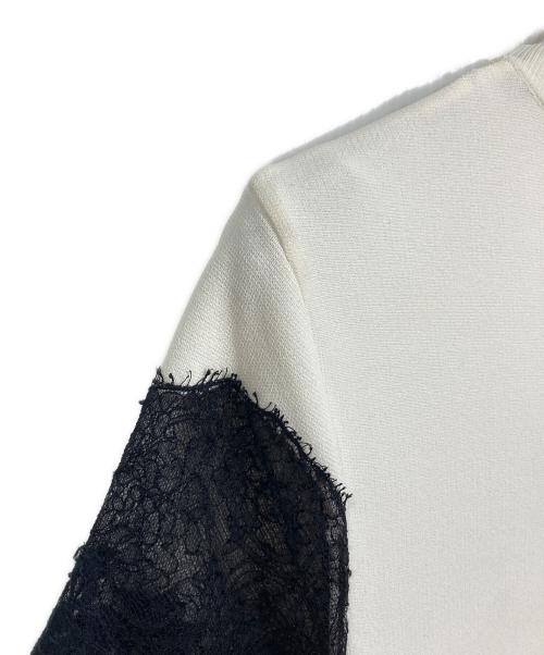 VALENTINO（ヴァレンティノ）VALENTINO (ヴァレンティノ) レース切替 バイカラーワンピース　イタリア製　セレモニー ホワイト×ブラック サイズ:Sの古着・服飾アイテム