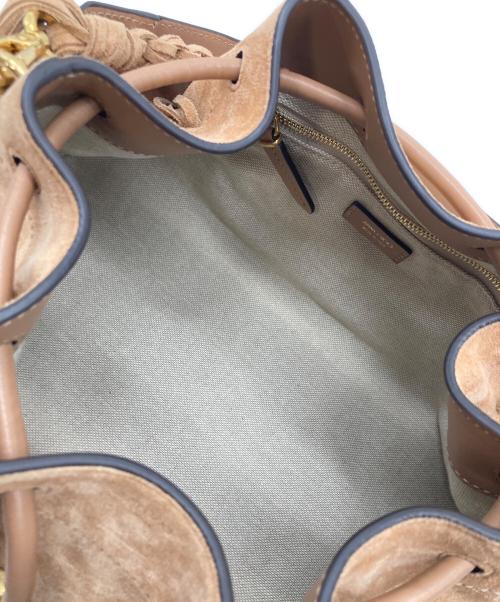 JIMMY CHOO（ジミーチュウ）JIMMY CHOO (ジミーチュウ) シンチ ミディアム/トフィースエード・フリンジ付きショルダーバッグ ベージュ サイズ:実寸参照の古着・服飾アイテム