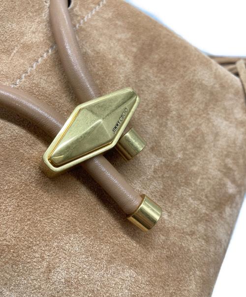 JIMMY CHOO（ジミーチュウ）JIMMY CHOO (ジミーチュウ) シンチ ミディアム/トフィースエード・フリンジ付きショルダーバッグ ベージュ サイズ:実寸参照の古着・服飾アイテム