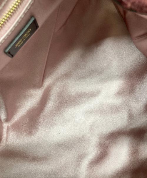 JIMMY CHOO（ジミーチュウ）JIMMY CHOO (ジミーチュウ) シンチ ミディアム　ディープメルロー ニットウール バケットバッグ　ハンドバッグ　ショルダーバッグ　イタリア製 ボルドー サイズ:実寸参照の古着・服飾アイテム