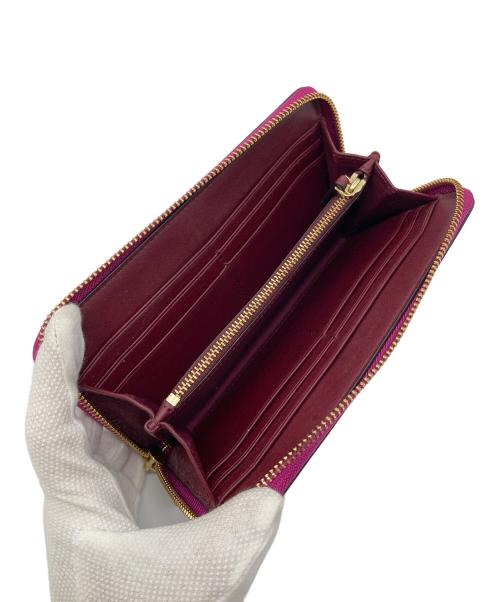 TORY BURCH（トリーバーチ）TORY BURCH (トリーバーチ) エナメルロングウォレット　ラウンドファスナー　長財布 ピンク サイズ:実寸参照の古着・服飾アイテム