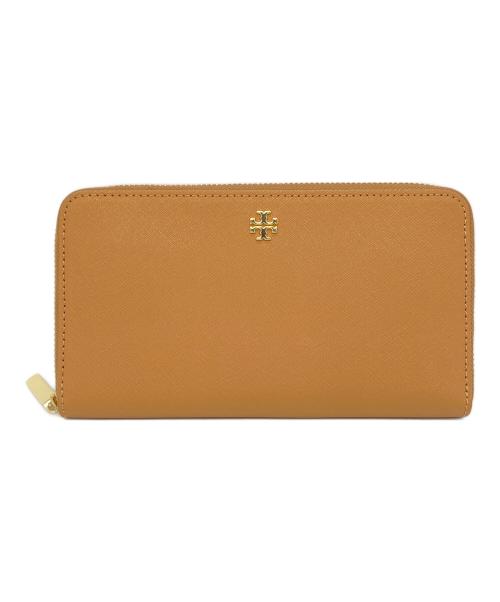 TORY BURCH（トリーバーチ）TORY BURCH (トリーバーチ) ロングウォレット　ラウンドファスナー　長財布 ベージュ サイズ:実寸参照の古着・服飾アイテム