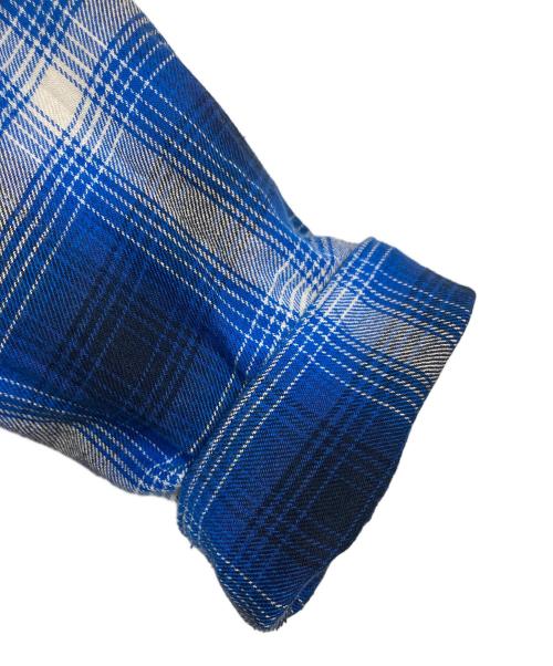 RAFU（ラフ）RAFU (ラフ) チェックガウンコート　ロングコート　アウター　ライトアウター　日本製 ブルー サイズ:Sの古着・服飾アイテム