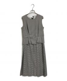 COMME des GARCONS（コムデギャルソン）の古着「ノースリーブ ギンガムチェックワンピース」｜ホワイト×ブラック