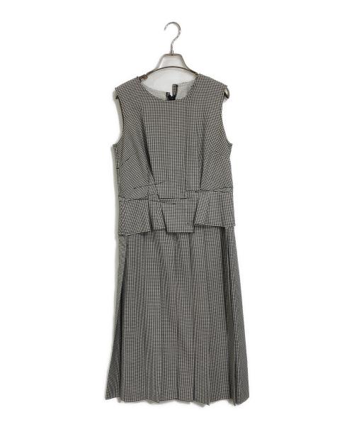 COMME des GARCONS（コムデギャルソン）COMME des GARCONS (コムデギャルソン) ノースリーブ ギンガムチェックワンピース ホワイト×ブラック サイズ:Sの古着・服飾アイテム