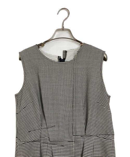 COMME des GARCONS（コムデギャルソン）COMME des GARCONS (コムデギャルソン) ノースリーブ ギンガムチェックワンピース ホワイト×ブラック サイズ:Sの古着・服飾アイテム