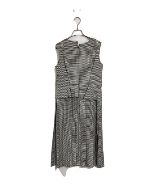 COMME des GARCONS（コムデギャルソン）COMME des GARCONS (コムデギャルソン) ノースリーブ ギンガムチェックワンピース ホワイト×ブラック サイズ:Sの古着・服飾アイテム