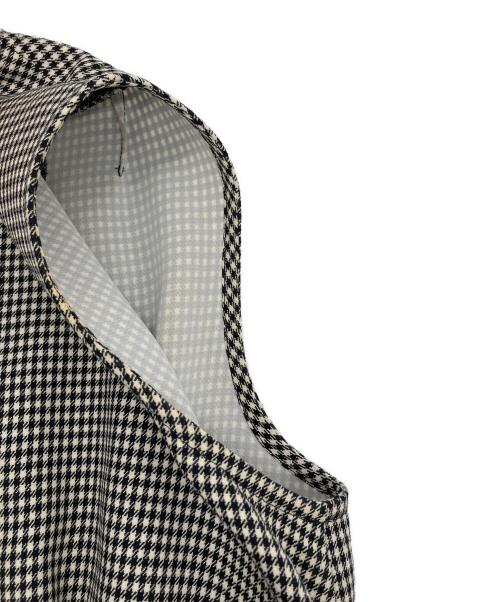 COMME des GARCONS（コムデギャルソン）COMME des GARCONS (コムデギャルソン) ノースリーブ ギンガムチェックワンピース ホワイト×ブラック サイズ:Sの古着・服飾アイテム
