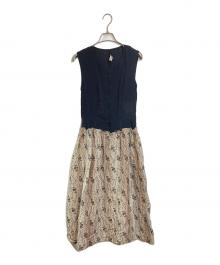 COMME des GARCONS（コムデギャルソン）の古着「ドッキングワンピース　ロングワンピース　日本」｜ブラック×ベージュ