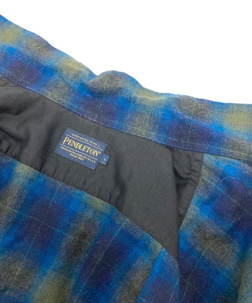 PENDLETON（ペンドルトン）PENDLETON (ペンドルトン) ボードシャツ　長袖シャツ　チェックシャツ　ウールシャツ　日本製 ブルー サイズ:Lの古着・服飾アイテム