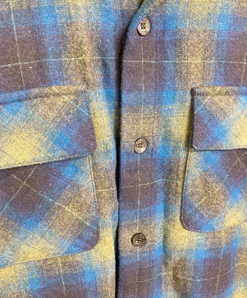 PENDLETON（ペンドルトン）PENDLETON (ペンドルトン) ボードシャツ　長袖シャツ　チェックシャツ　ウールシャツ　日本製 ブルー サイズ:Lの古着・服飾アイテム