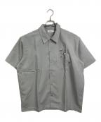 graniphグラニフ）の古着「ぬりかべ　ポリトロビッグシルエット半袖シャツ　」｜グレー