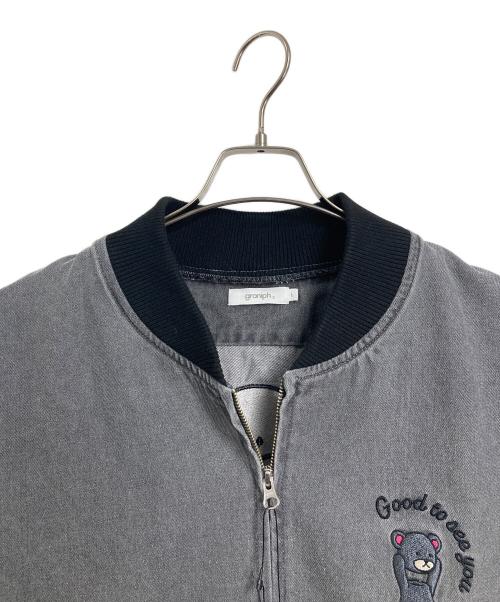 graniph（グラニフ）graniph (グラニフ) コントロールベア　デニムジップブルゾン　アウター　ライトアウター グレー サイズ:Lの古着・服飾アイテム