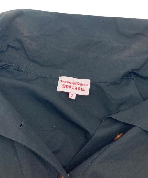 Vivienne Westwood RED LABEL（ヴィヴィアンウエストウッドレッドレーベル）Vivienne Westwood RED LABEL (ヴィヴィアンウエストウッドレッドレーベル) シャツワンピース　半袖ワンピース　デザインワンピース　日本製 ブラック サイズ:2の古着・服飾アイテム