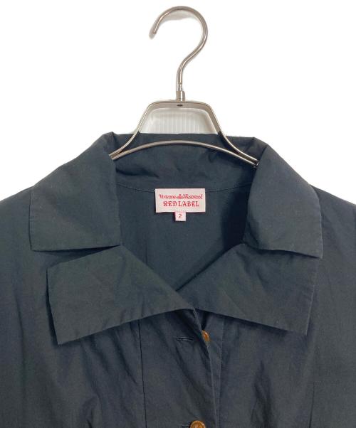 Vivienne Westwood RED LABEL（ヴィヴィアンウエストウッドレッドレーベル）Vivienne Westwood RED LABEL (ヴィヴィアンウエストウッドレッドレーベル) シャツワンピース　半袖ワンピース　デザインワンピース　日本製 ブラック サイズ:2の古着・服飾アイテム