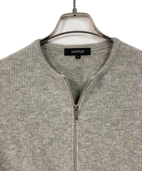 UNTITLED（アンタイトル）UNTITLED (アンタイトル) ジップニットカーディガン　ダブルジップ　日本製 グレー サイズ:2の古着・服飾アイテム