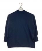 BATONERバトナ―）の古着「FLEECE WOOL BACK LOOP MOCK NECK フリースウールバックループモックネック ニット　日本製」｜ネイビー