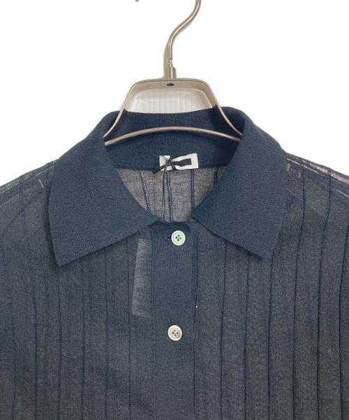 H BEAUTY&YOUTH（エイチ ビューティー&ユース）H BEAUTY&YOUTH (エイチ ビューティー&ユース) シアーリブ シャツニット ブラック サイズ:FREEの古着・服飾アイテム