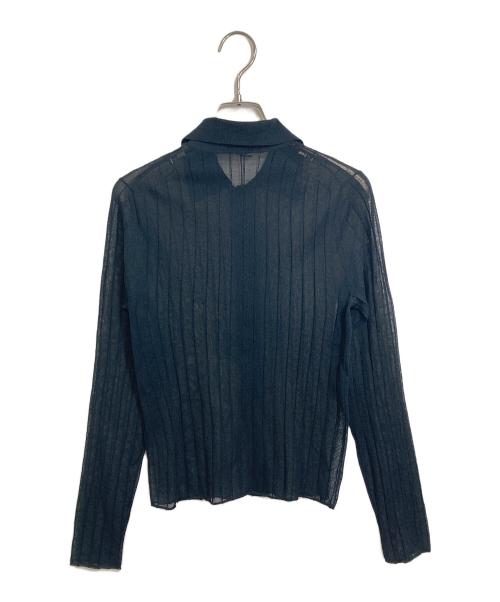 H BEAUTY&YOUTH（エイチ ビューティー&ユース）H BEAUTY&YOUTH (エイチ ビューティー&ユース) シアーリブ シャツニット ブラック サイズ:FREEの古着・服飾アイテム