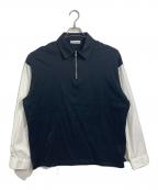 SOFTHYPHENソフトハイフン）の古着「SHIRT SLEEVE HALF ZIP PULLOVER」｜ブラック