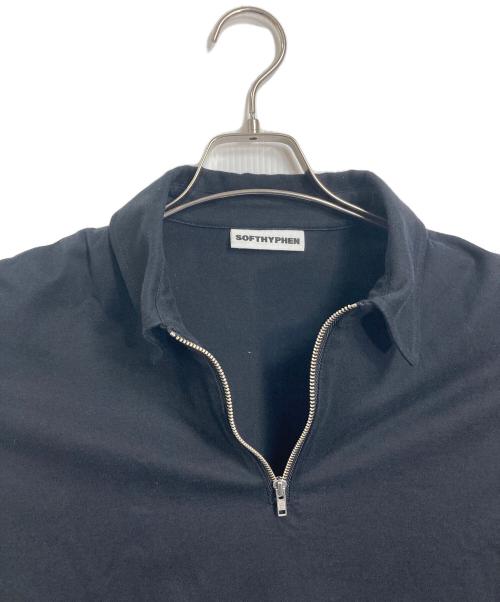 SOFTHYPHEN（ソフトハイフン）SOFTHYPHEN (ソフトハイフン) SHIRT SLEEVE HALF ZIP PULLOVER ブラック サイズ:4の古着・服飾アイテム