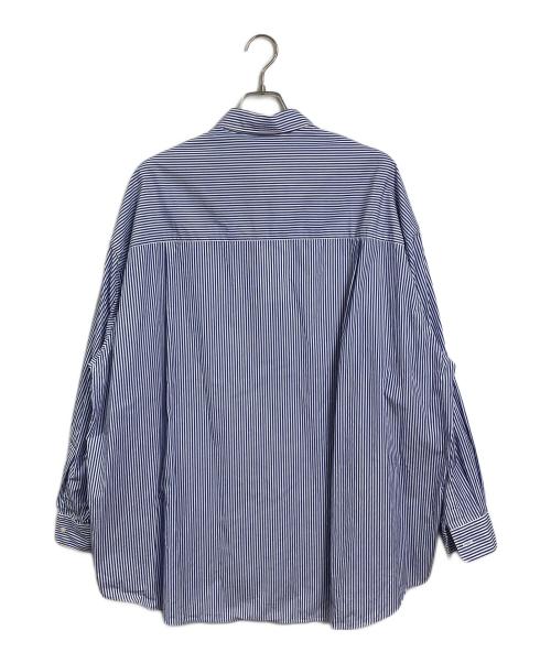 Graphpaper（グラフペーパー）Graphpaper (グラフペーパー) Broad Stripe L/S Oversized Regular Collar Shirt コットンシャツ　ストライプ ブルー×ホワイト サイズ:2 未使用品の古着・服飾アイテム