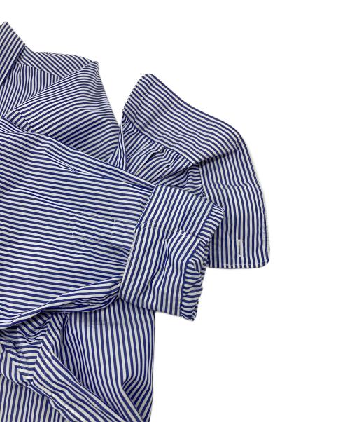 Graphpaper（グラフペーパー）Graphpaper (グラフペーパー) Broad Stripe L/S Oversized Regular Collar Shirt コットンシャツ　ストライプ ブルー×ホワイト サイズ:2 未使用品の古着・服飾アイテム