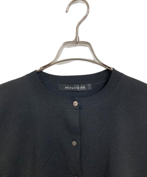 mizuiro-ind（ミズイロインド）mizuiro-ind (ミズイロインド) クルーネックショートカーディガン ブラック サイズ:FREEの古着・服飾アイテム