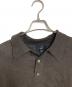 dunhill (ダンヒル) ウールシルクジャガードロゴニットポロシャツ　長袖シャツ　イタリア製 ブラウン サイズ: 2XL：15000円