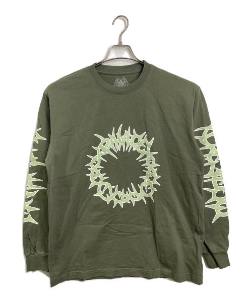 PALACE（パレス）PALACE (パレス) SPIKED LONGSLEEVE  スパイクド ロングスリーブ   ロングスリーブカットソー カーキ サイズ:XLの古着・服飾アイテム