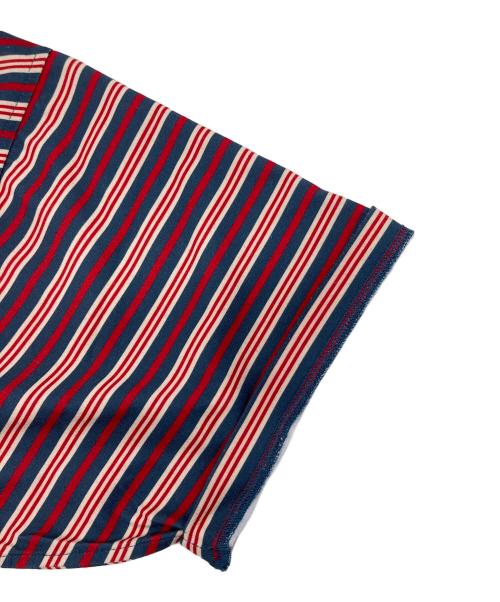 DAIWA PIER39（ダイワ ピア39）DAIWA PIER39 (ダイワ ピア39) TECH DRAWSTRING MULTI BORDER S/S TEE レッド サイズ:Lの古着・服飾アイテム