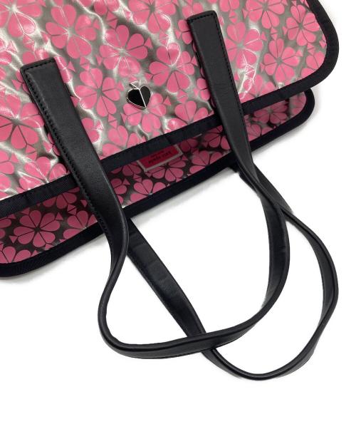 Kate Spade（ケイトスペード）Kate Spade (ケイトスペード) トートバッグ　総柄　メタリック ピンク サイズ:実寸参照の古着・服飾アイテム