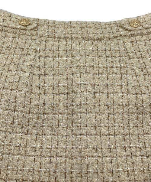 HER LIP TO（ハーリップトゥ）Her lip to (ハーリップトゥ) Verlet Tweed Mini Skort　ベルベットツイードショーツ ベージュ サイズ:Sの古着・服飾アイテム