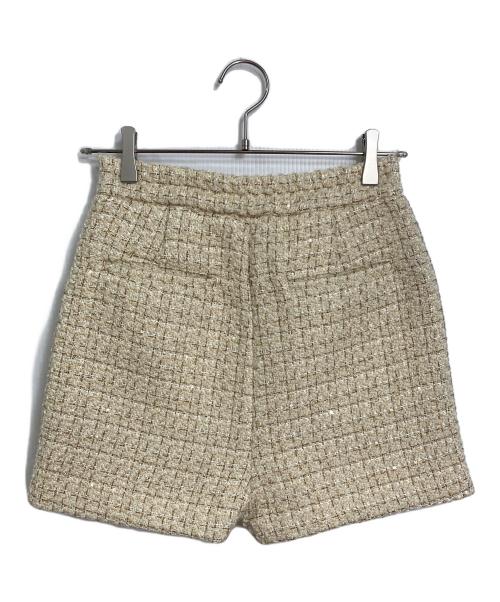 HER LIP TO（ハーリップトゥ）Her lip to (ハーリップトゥ) Verlet Tweed Mini Skort　ベルベットツイードショーツ ベージュ サイズ:Sの古着・服飾アイテム
