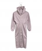 HER LIP TOハーリップトゥ）の古着「Flight Mode Zip Hoodie Dress  フライトモードジップフーディドレス  パーカーワンピース　ロングワンピース　ダブルジップ」｜ピンク