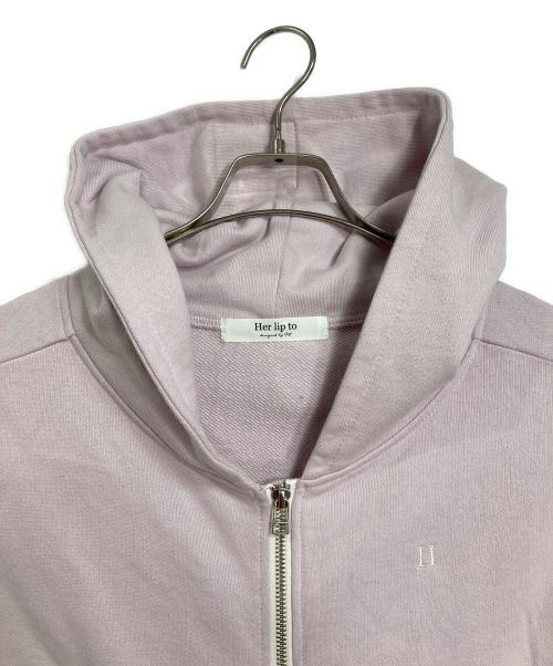 HER LIP TO（ハーリップトゥ）Her lip to (ハーリップトゥ) Flight Mode Zip Hoodie Dress  フライトモードジップフーディドレス  パーカーワンピース　ロングワンピース　ダブルジップ ピンク サイズ:Sの古着・服飾アイテム